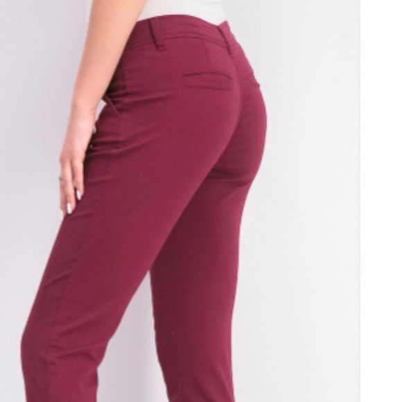 MARKET & SPRUCE ROSABEL SKINNY PANT BURGUNDY NWT - Picture 5 of 5